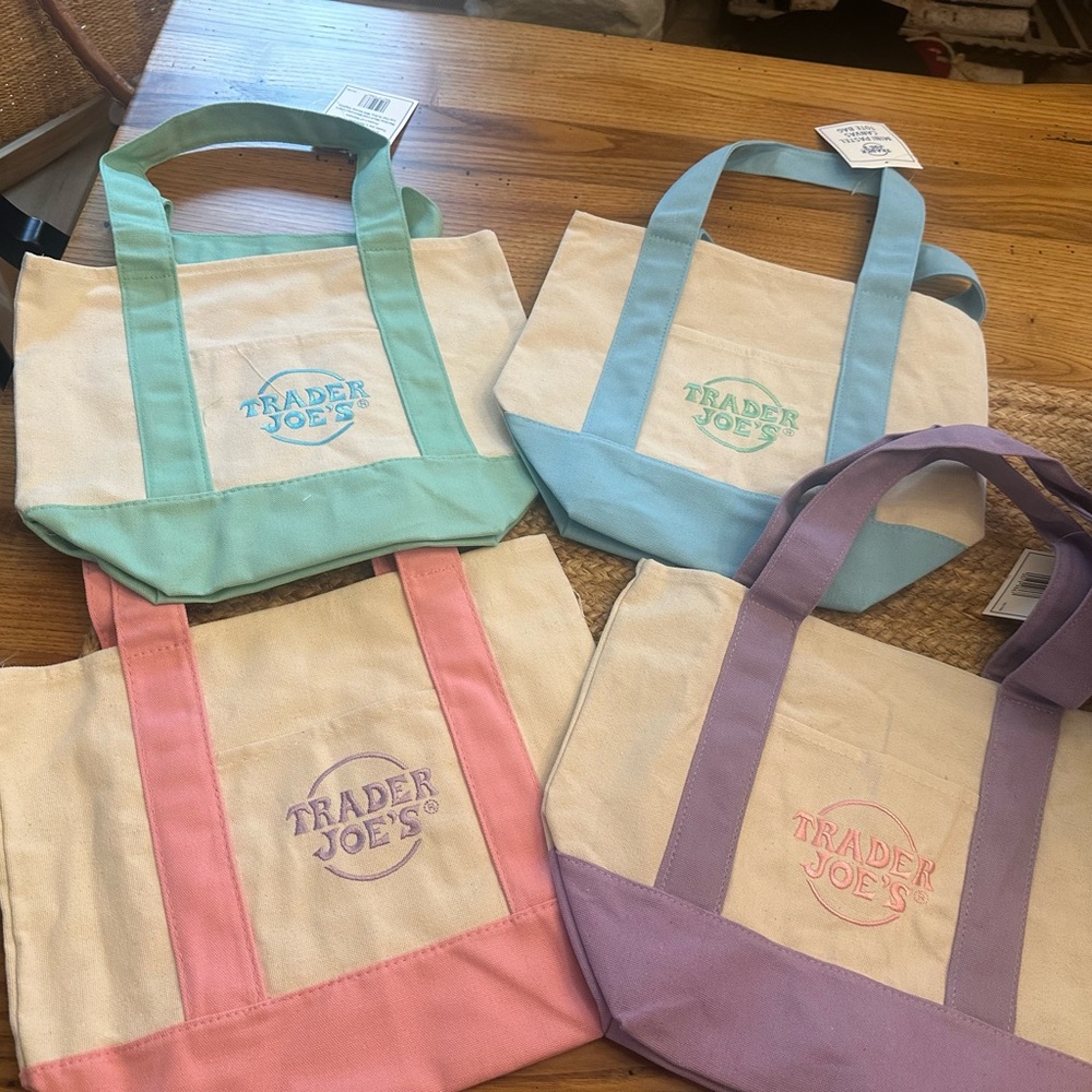 COPY - set of 4 Trader Joe’s mini pastel totes